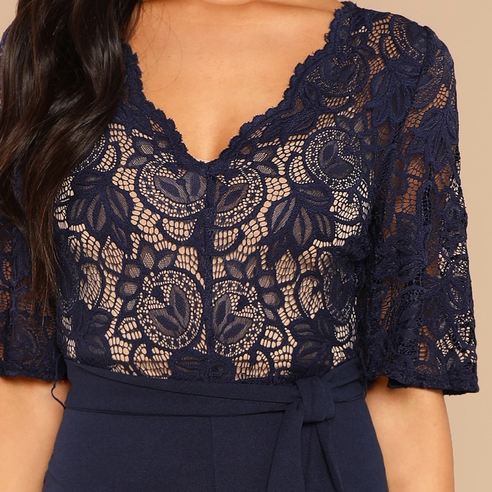 LAST AND FINAL DROP‼️XS/S Navy lace jumpsuit - Picture 2 of 6
